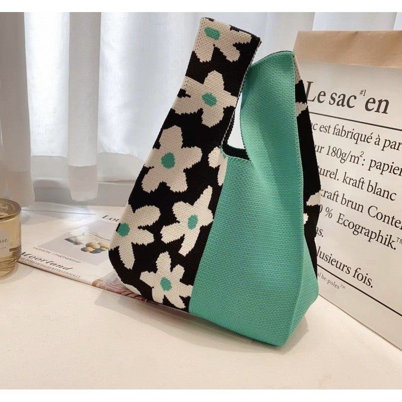 Fashion Style Knitted Hand Shopping Portable Women's Handbag