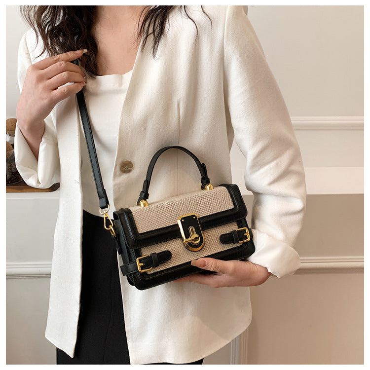 Women's Fashion Color Contrast Portable Design Pocket Small Square Bags