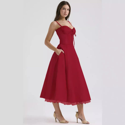 Elegant Floral Series French Summer Strap Dresses