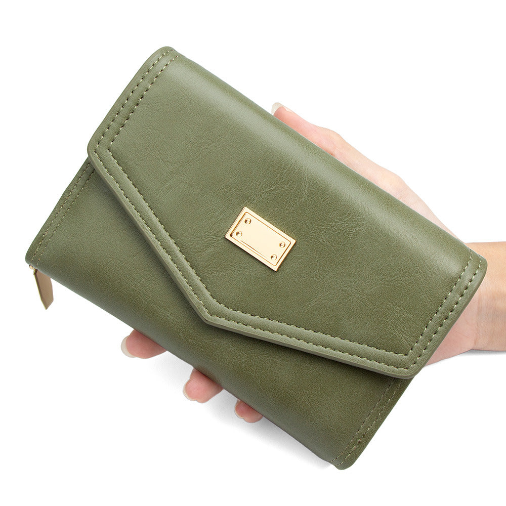 Women's Short Fashion Simple Horizontal Zipper Clutch Ladies Wallet