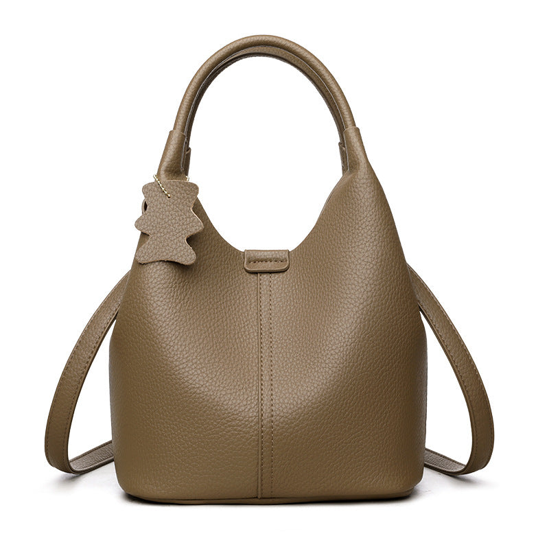 Women's Fashionable Lychee Pattern Soft Leather Western Bags