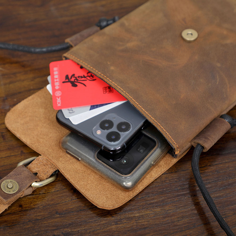 Simple Mobile Crazy Horse Leather Everyday Phone Bags