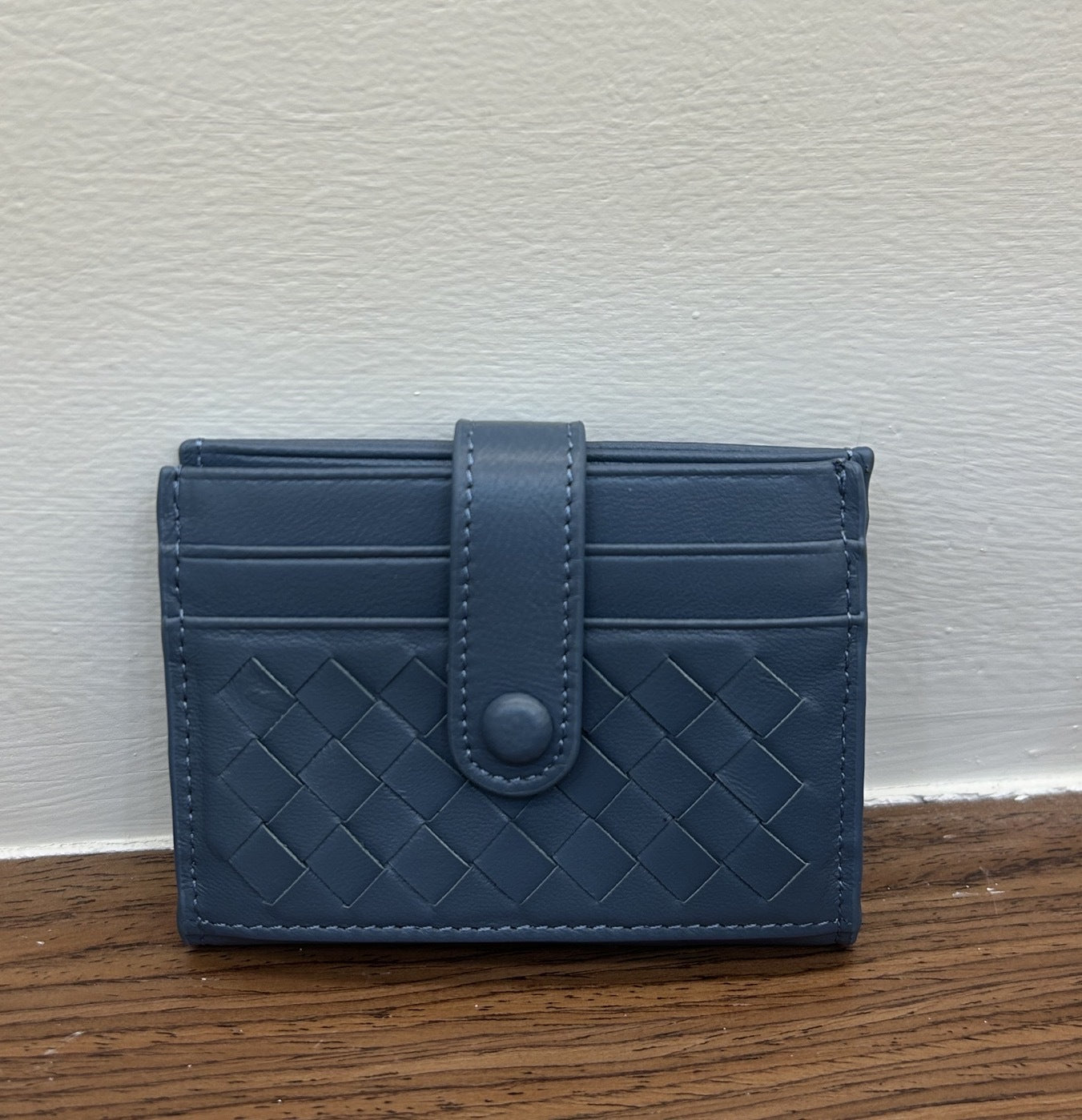 Women's & Men's & Sheepskin Leather Hand-woven Bank Woven Card Holder