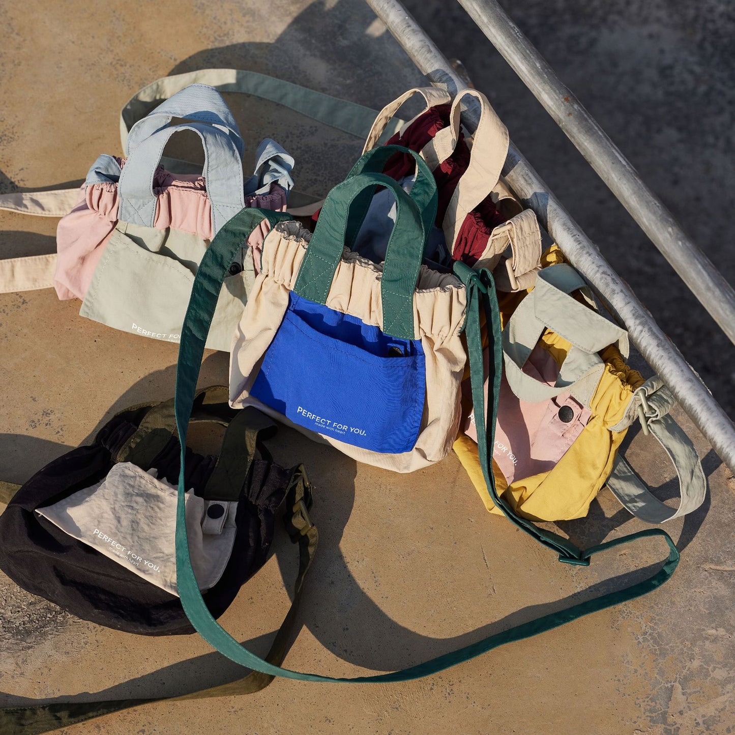 Singapore Design Dopamine Color Matching Canvas Crossbody Bags