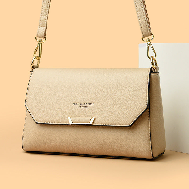 Fashion Soft Leather Portable Mother Texture Small Square Bags