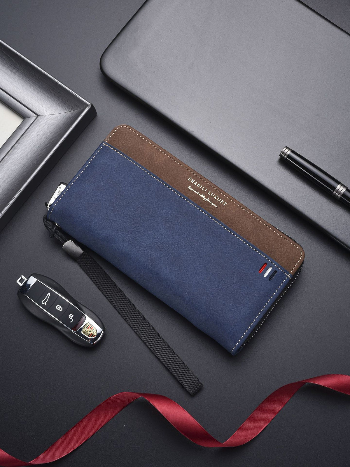 Men's Long Zipper Multiple Slots Large Capacity Mobile Men's Wallet