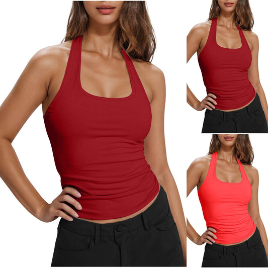 Women's Sleeveless Athletic Super Stretch Breathable Halter Tops