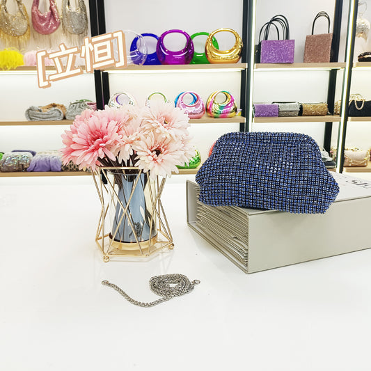 Women's French Entry Lux Shell Rhinestone Hand Bags