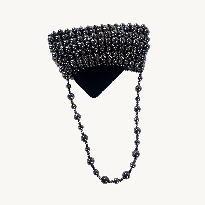 Retro Imitation Pearl Chain Hand-woven Beads Underarm Handbags