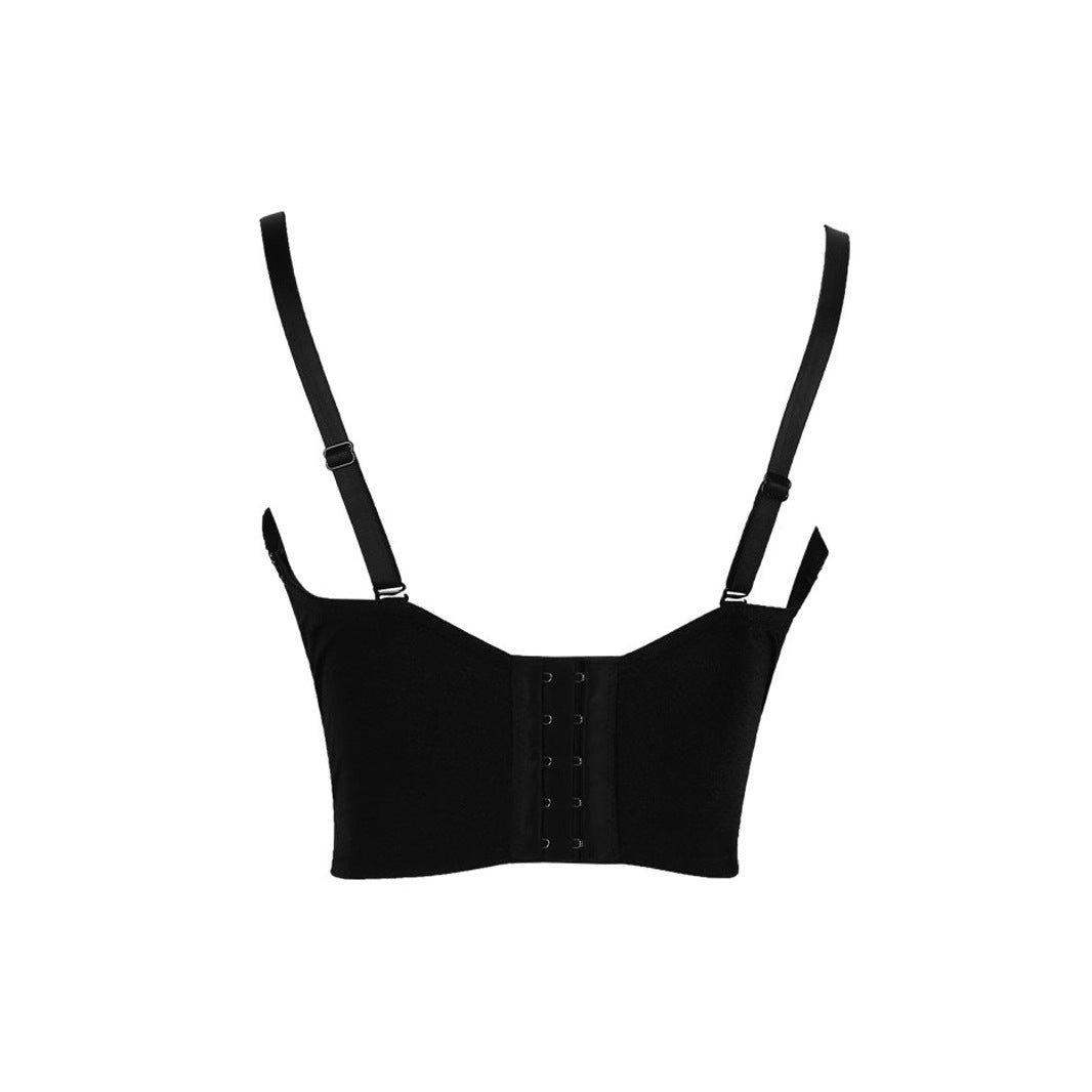 Spaghetti Strap Bra One-piece Embroidery Light Diamond Vests