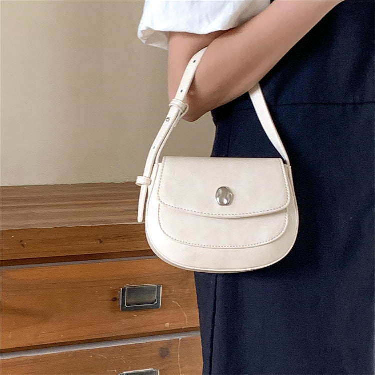 Women's Flip Portable High-grade Solid Color Simple Shoulder Bags