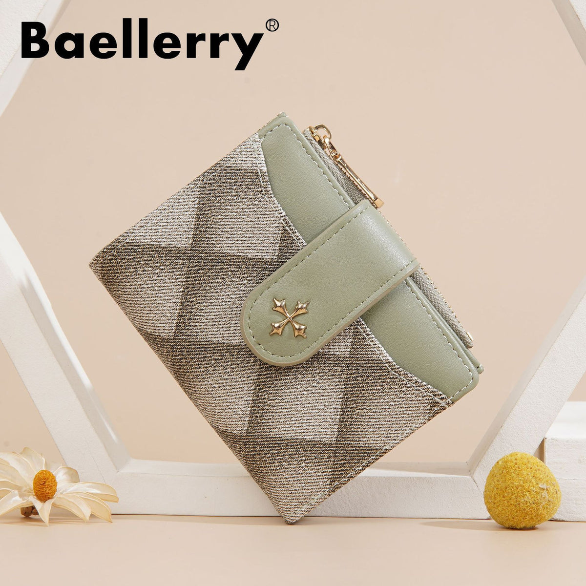 Women's Short Classic Style Two Fold Fashion Rhombus Ladies Wallet