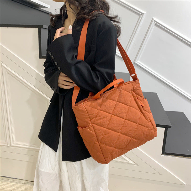 Textured Down Commuter Large Capacity Campus Class Commute Women's Handbag