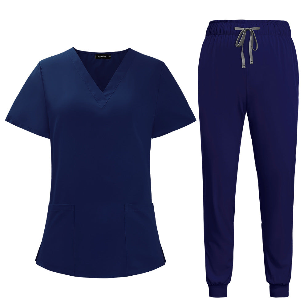 Women's & Men's & Simple Casual Hand Washing Solid Uniform
