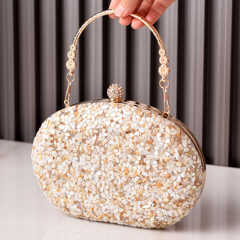 Unique Glamorous Diamond Round Clutch Banquet Evening Bags