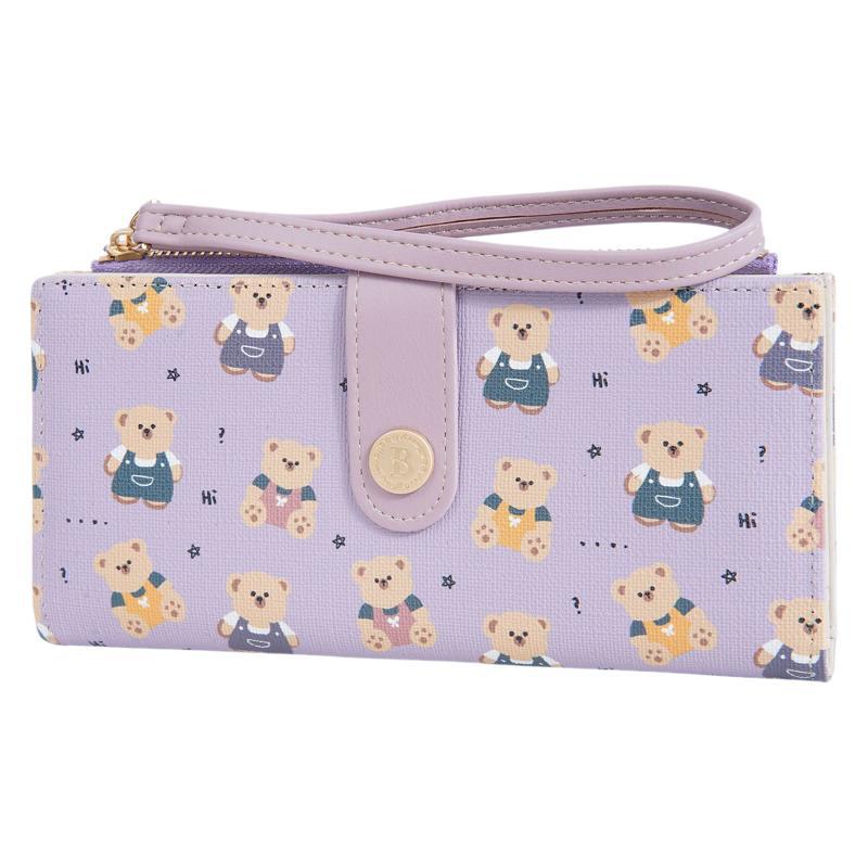 Women's Korean Cute Bear Multi Slots Thin Ladies Wallet