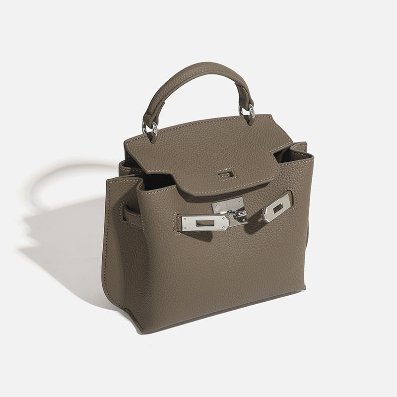 Women's High-grade Niche Commuter Retro Lychee Pattern Lock