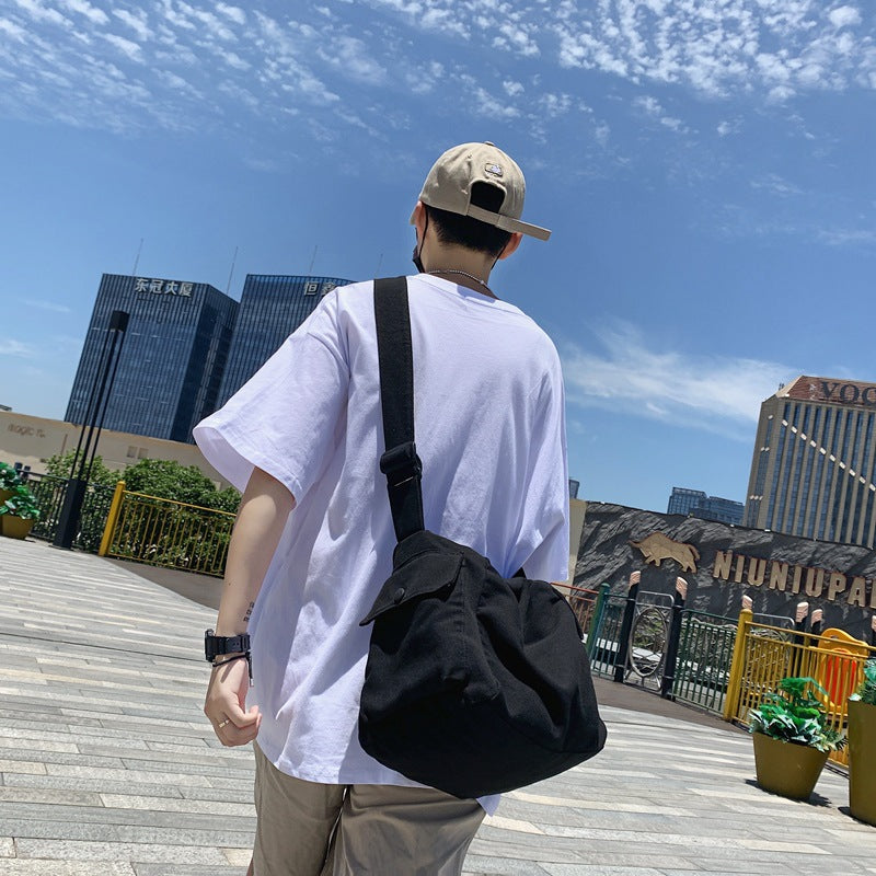 Style Canvas Korean Literary Male Solid Women's Messenger Bag