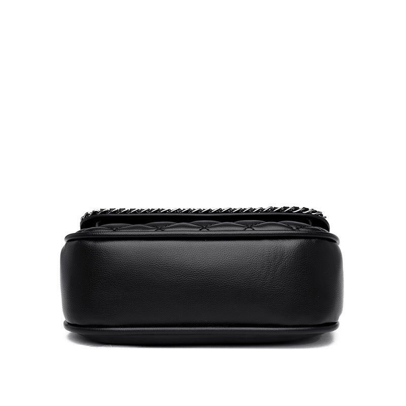 Spring Rhombus Embroidery Chain Soft Leather Shoulder Bags