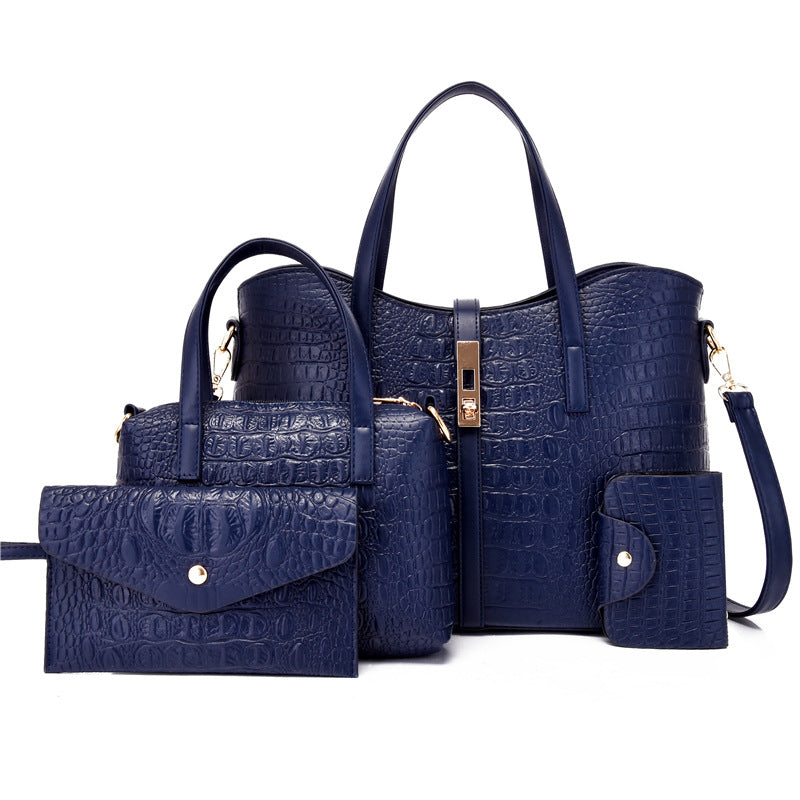 Women's Fashion Alligator Print Three-piece Set Mother Handbags