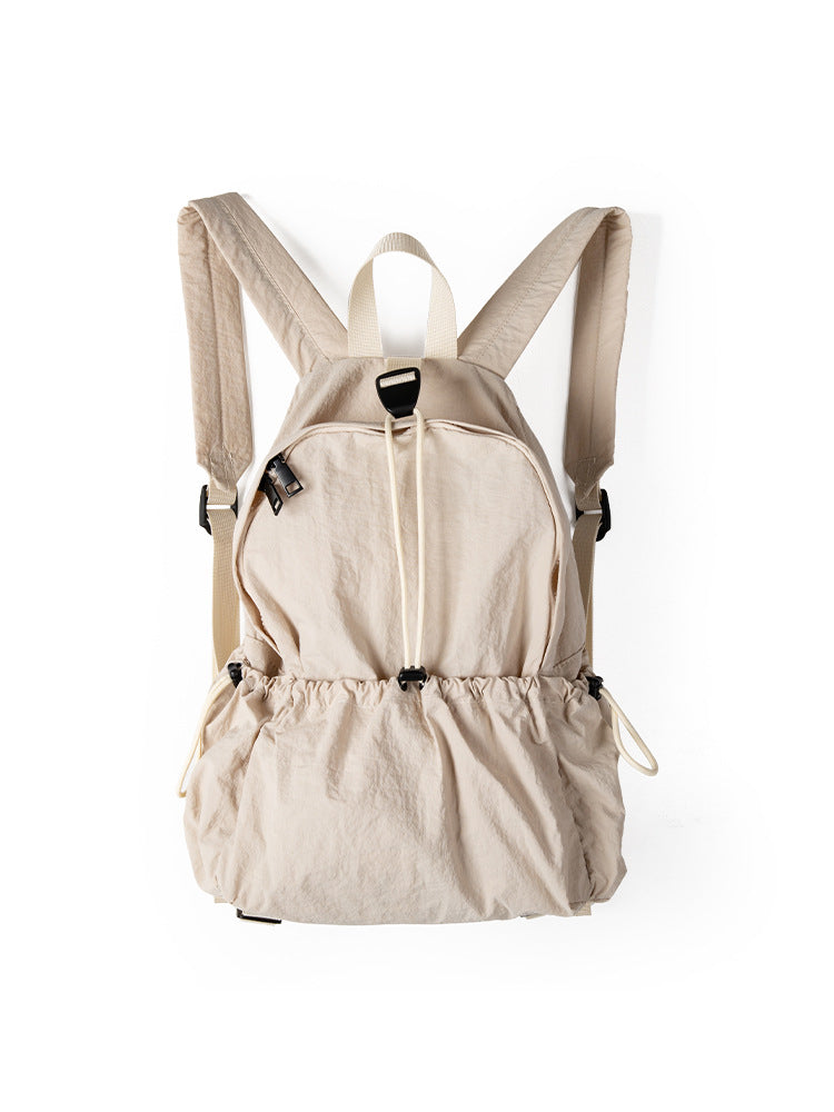 Design Drawstring Ruffle Lightweight Nylon Leisure Backpacks