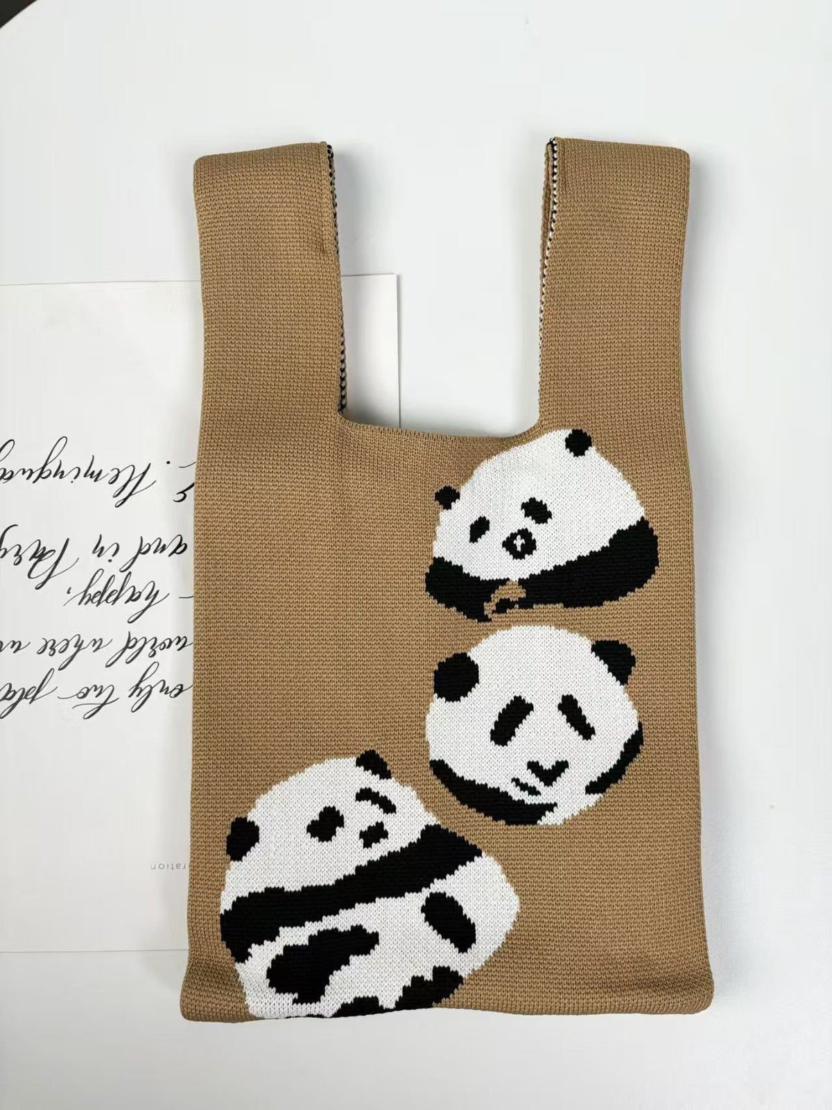 Women's Cute Panda Knitted Gift Niche High-grade Women's Handbag