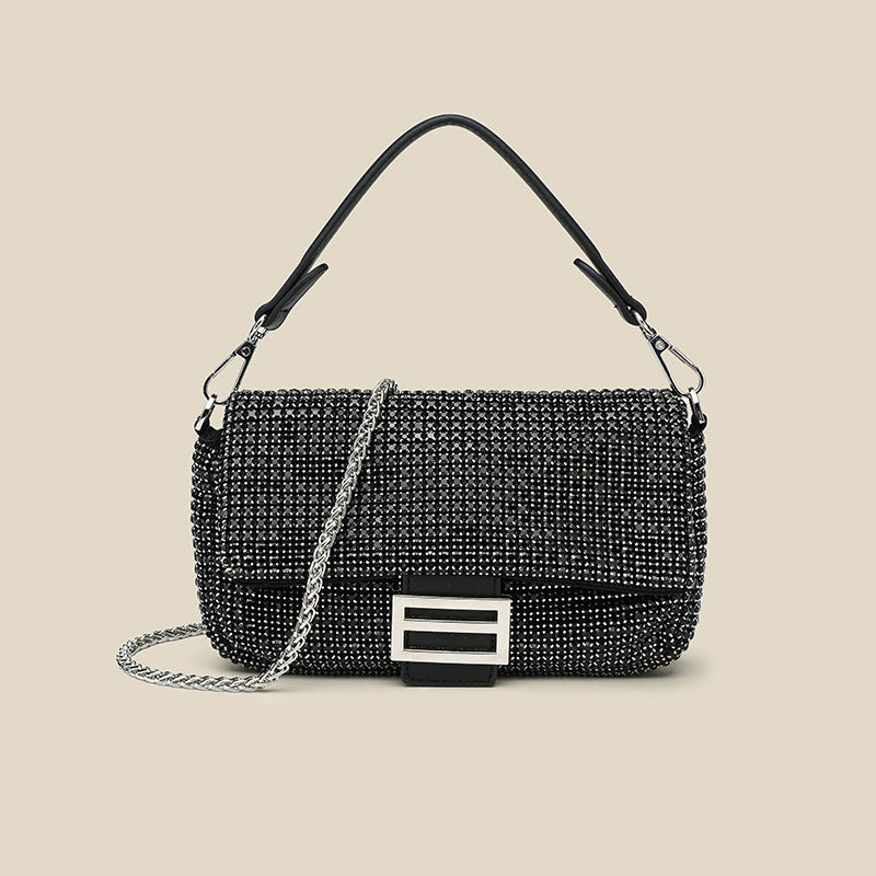 Women's Dinner Full Diamond Portable Rhinestone Underarm Crossbody Bags