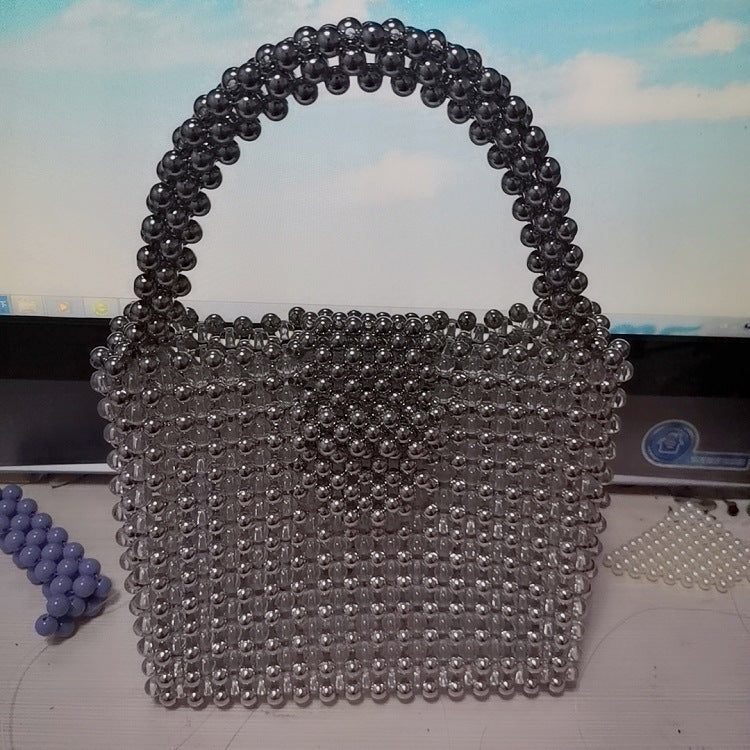 Beaded Pearl Woven Ya Portable Crystal Handbags