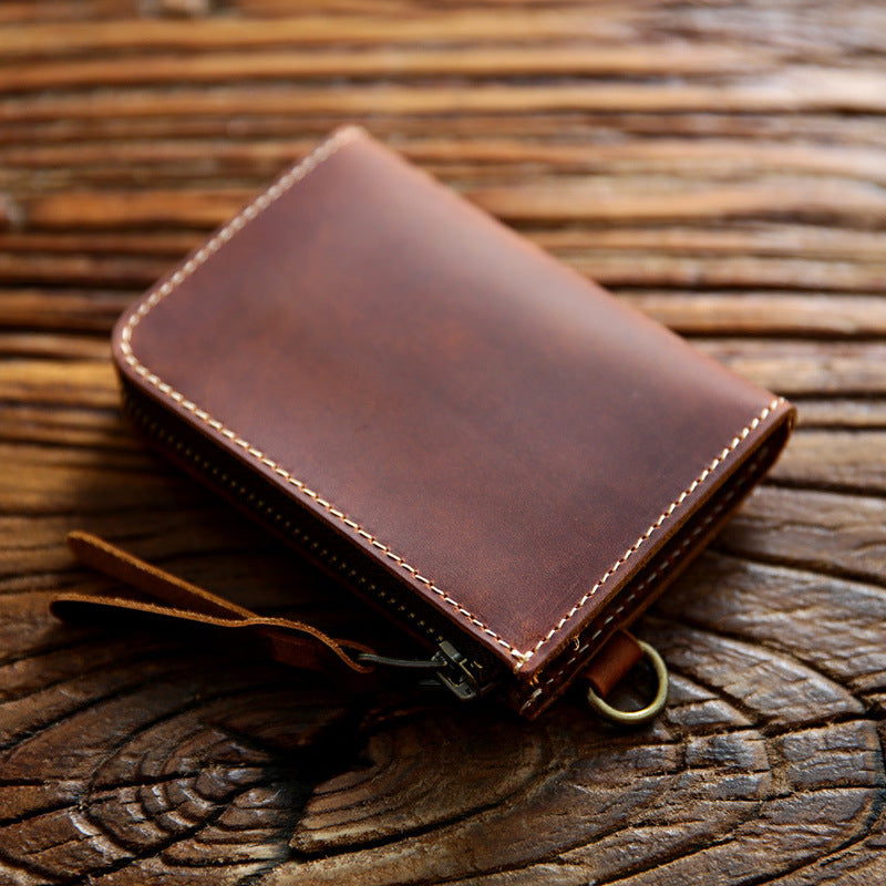 Men's Retro First Layer Cowhide Crazy Horse Leather Men's Wallets