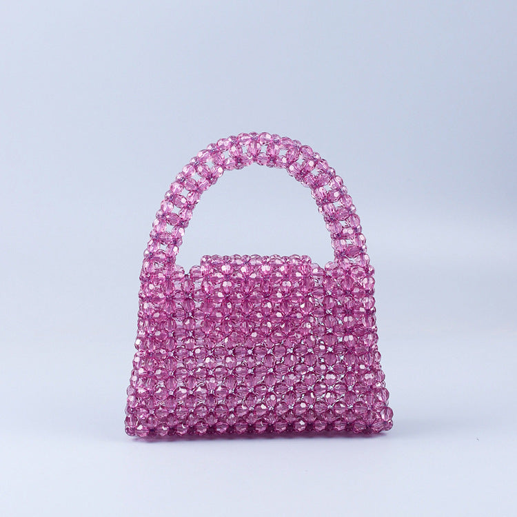 Trend Handmade Beaded Weave Acrylic Multicolor Handbags