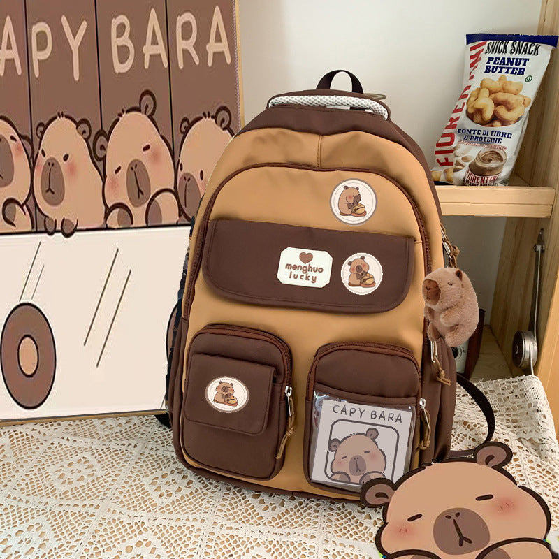 Capybara Good-looking College Style Large Capacity Elementary School Students' Schoolbags
