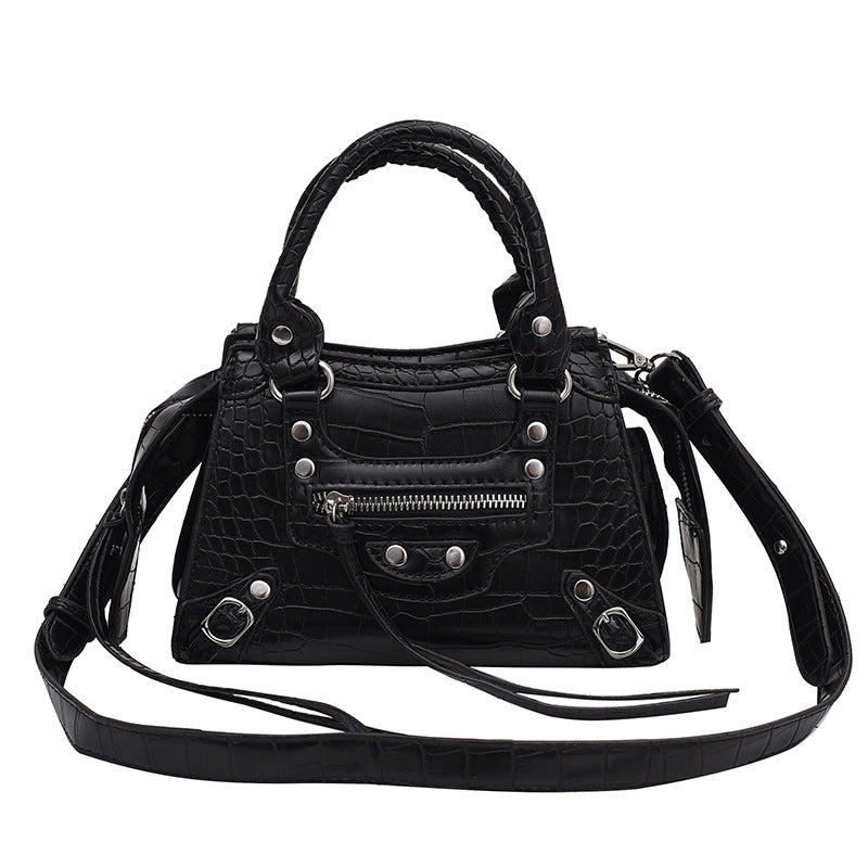 Women's Fashion Retro High Sense Black Commuter Crossbody Bags