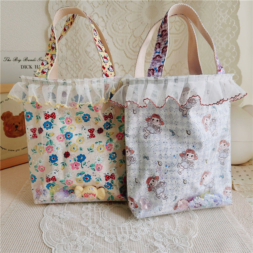 Cartoon Gift Hand Transparent Quicksand Candy Handbags