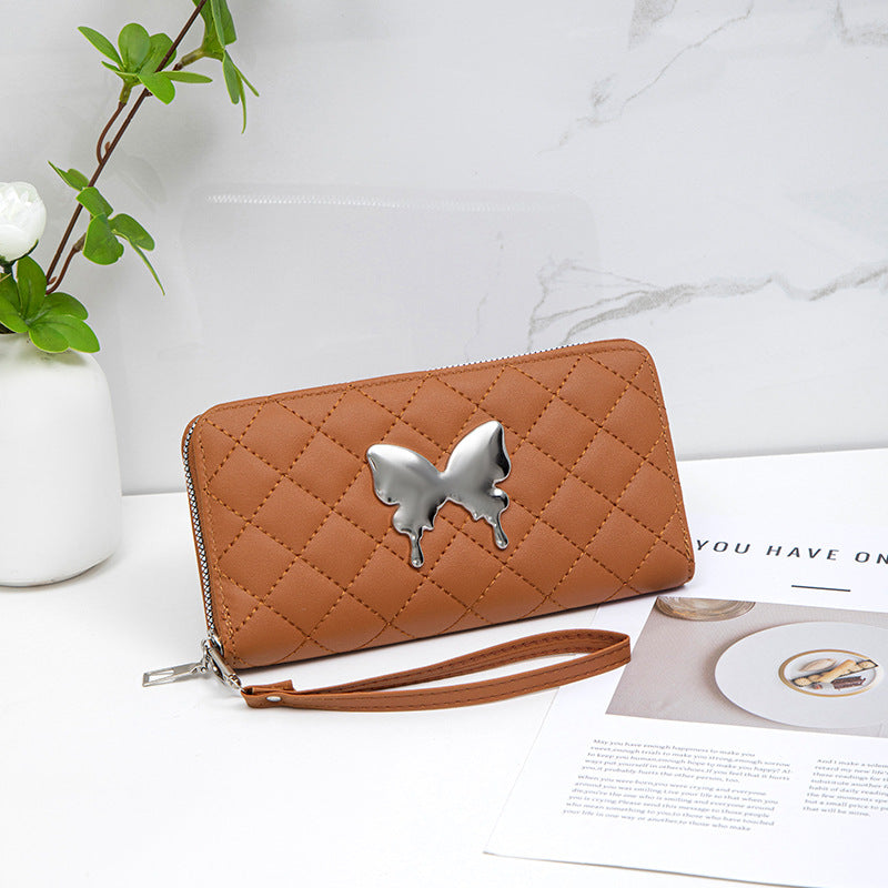 Women's Rhombus Multiple Slots Niche Clutch Textured Ladies Wallet