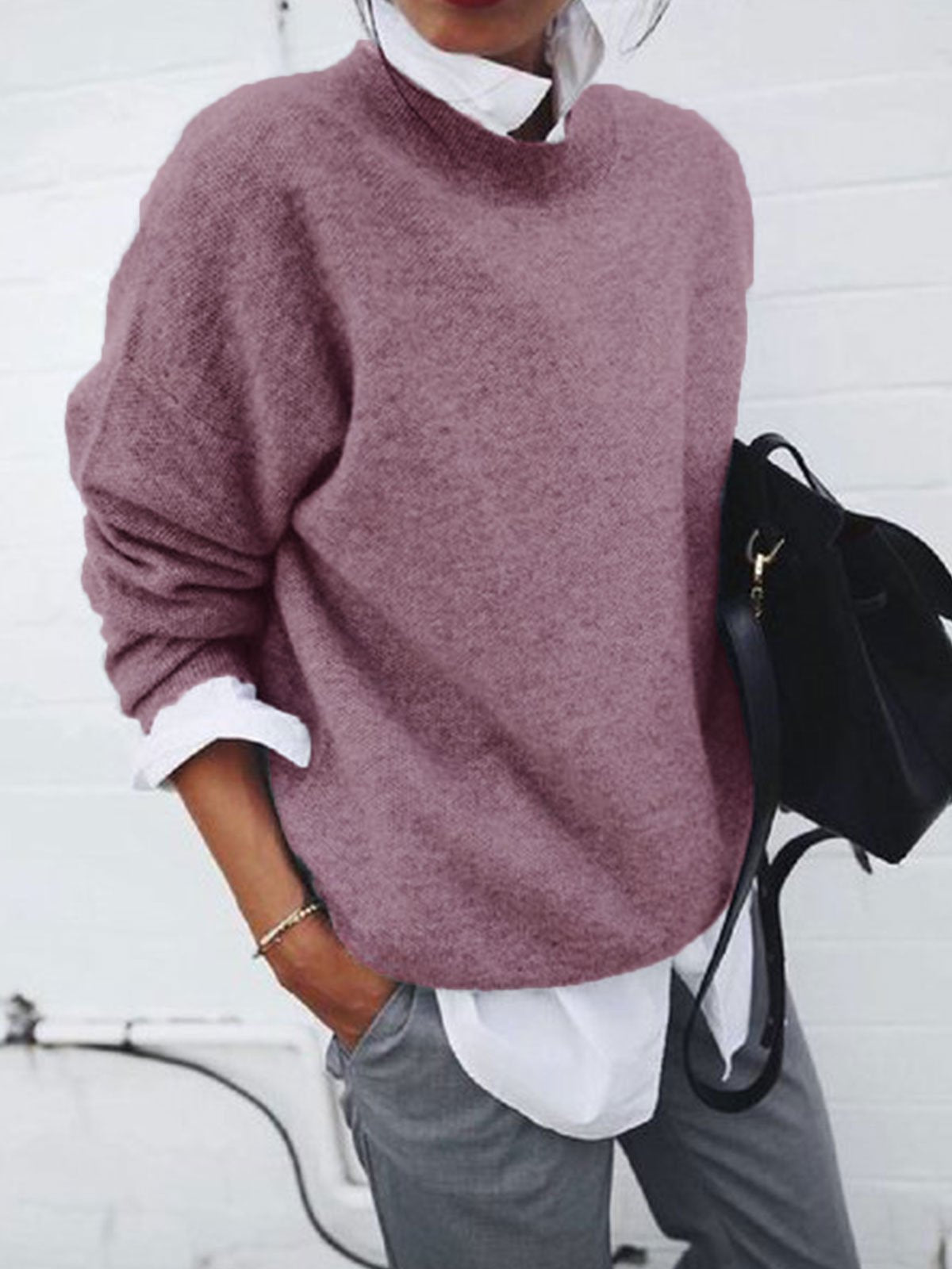 Women's Knitted Long Sleeve Pullover Hoodie Sweaters