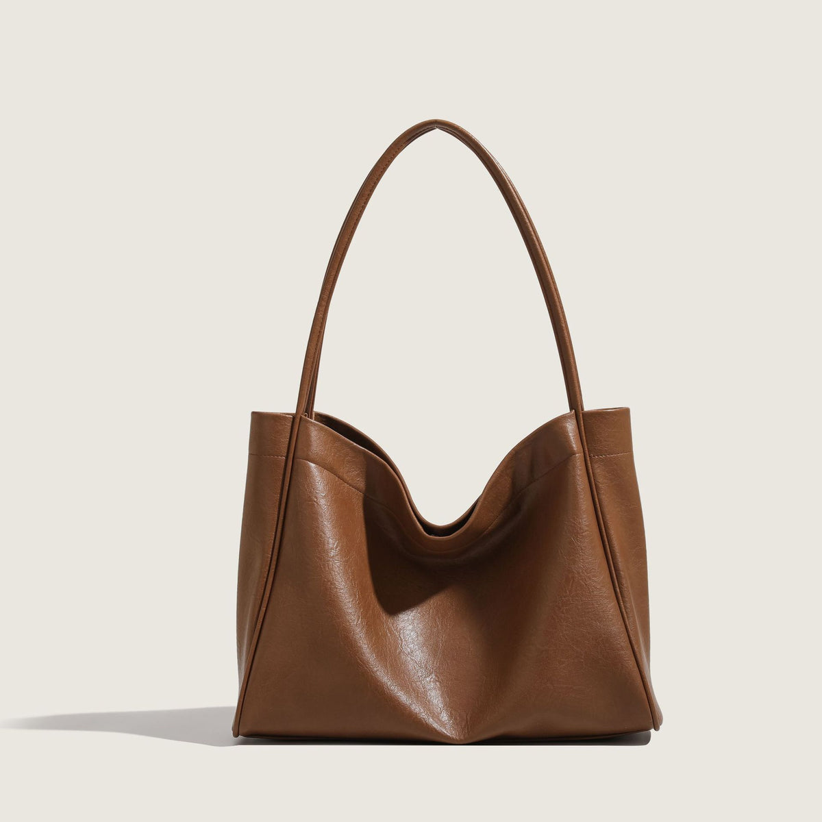 Women's Brown Son Mother Soft Leather Simple Large Capacity Shoulder Bags