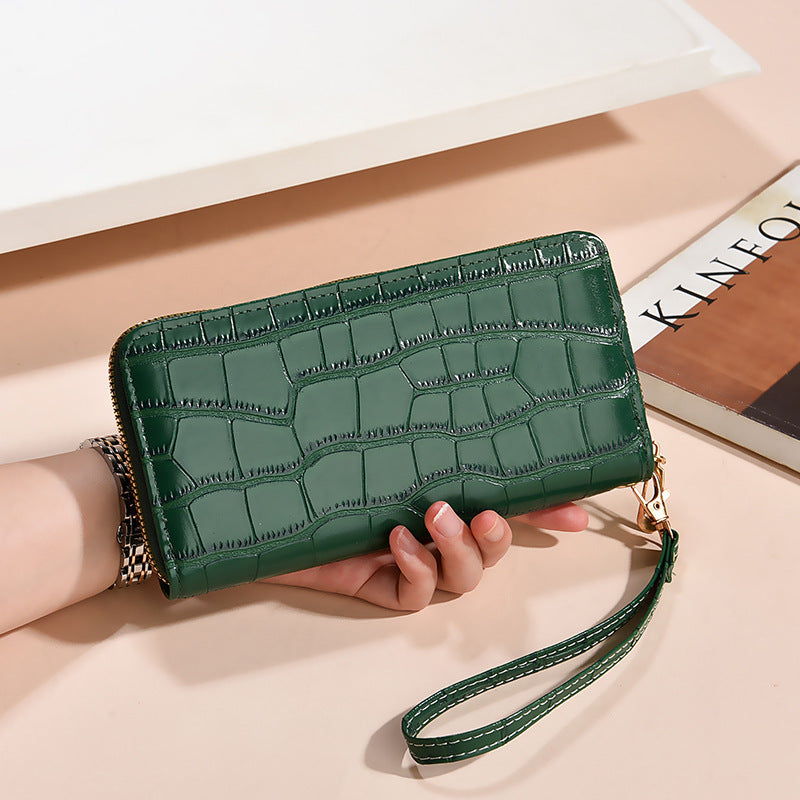 Stylish Women's Long Korean Crocodile Pattern Ladies Wallet