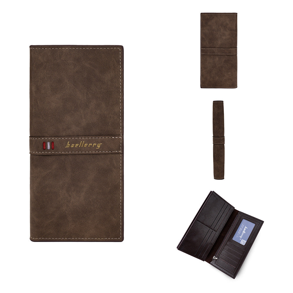 Men's Long Business Multiple Slots Zipper Green Men's Wallet