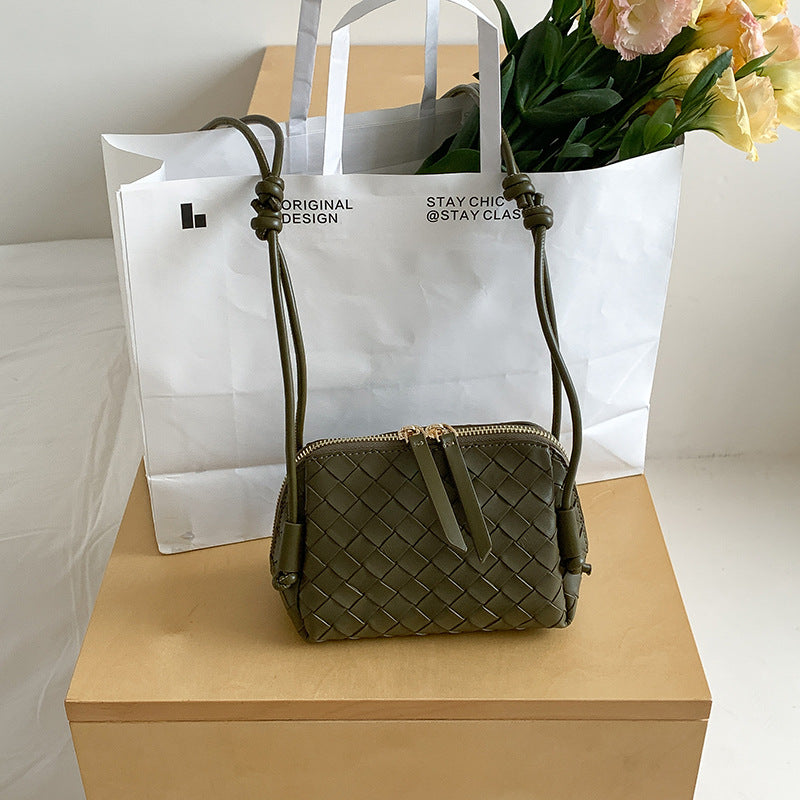 Women's Macaron Color Series Soft Woven Niche Shoulder Bags