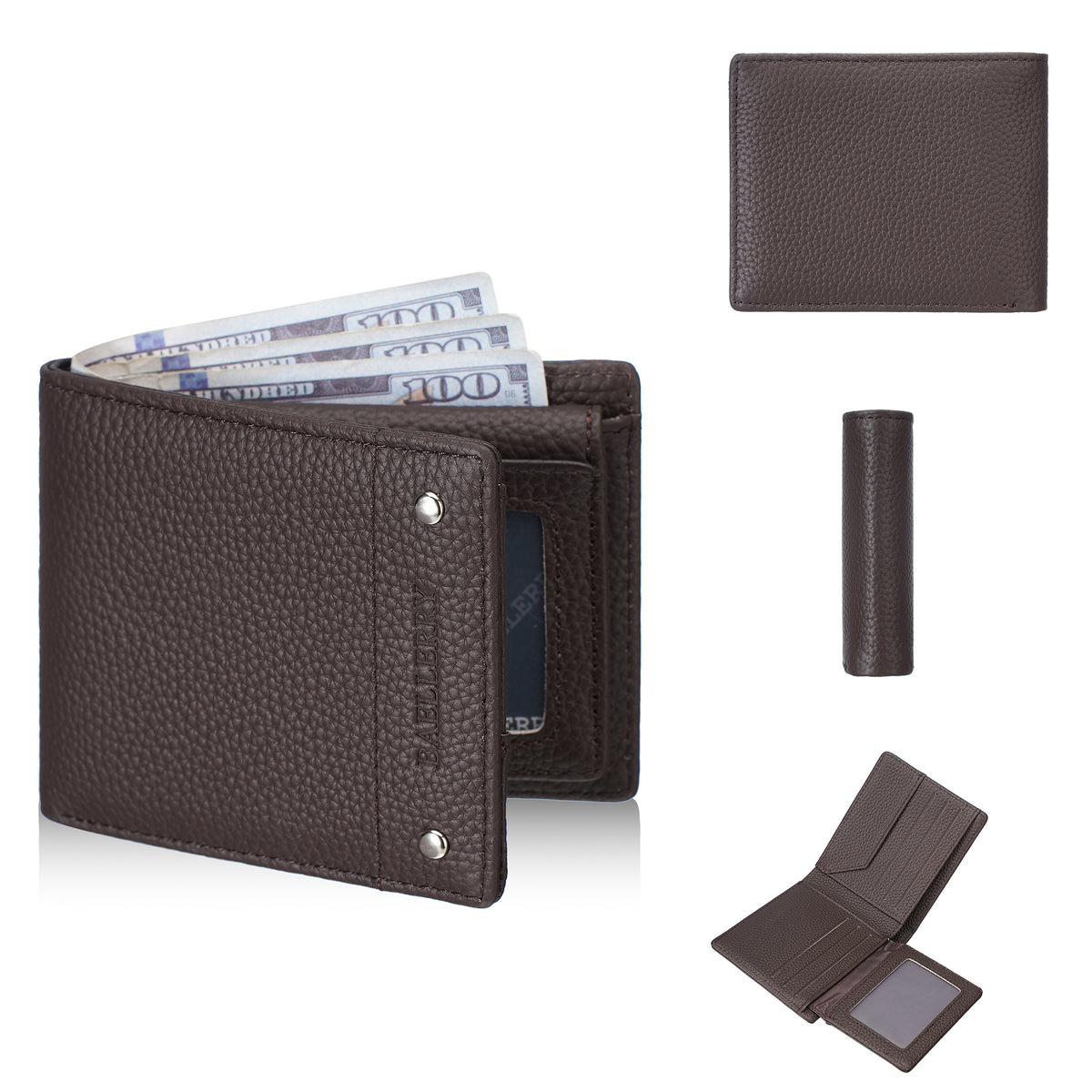 Men's Lychee Pattern Business Multi Slots Thin Leather Card Holder
