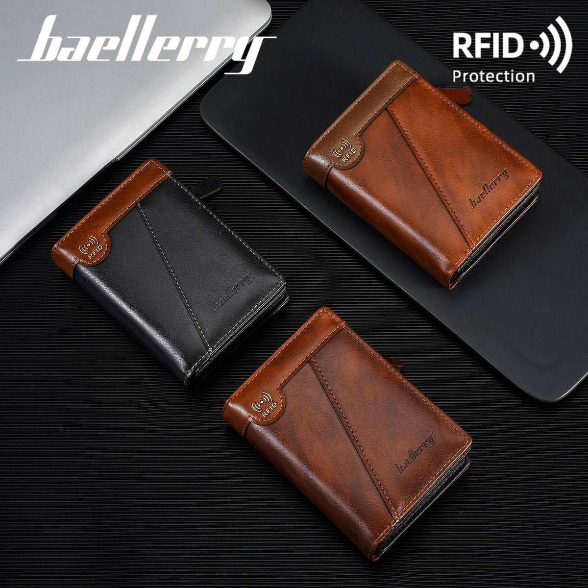 Men's Short Retro Swiping Business High-grade Zipper Coin Purses