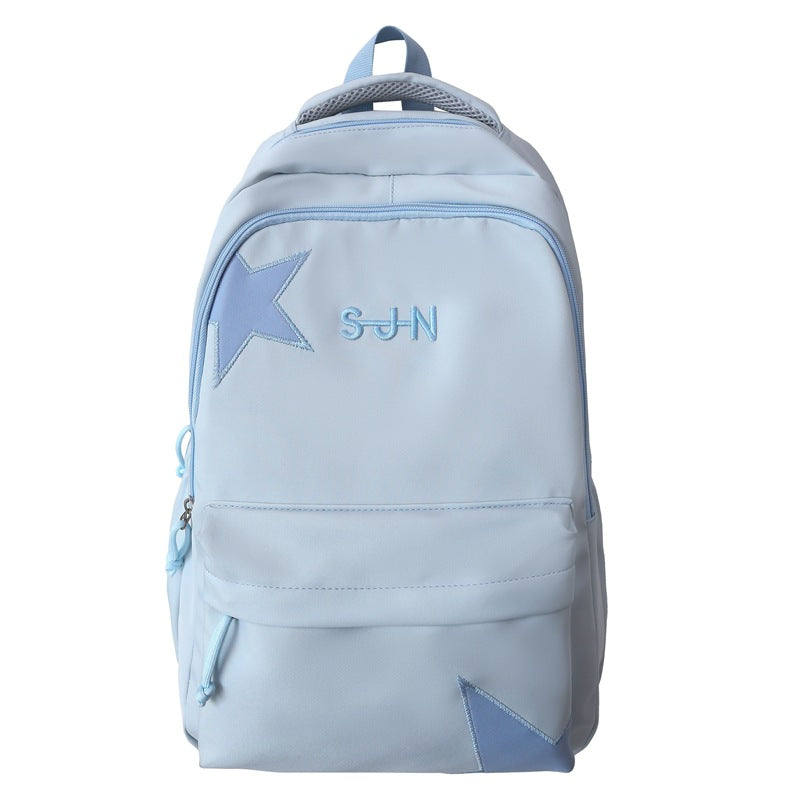 Women's Burden Reduction Big Korean Style Solid Color Middle School Students' Schoolbags