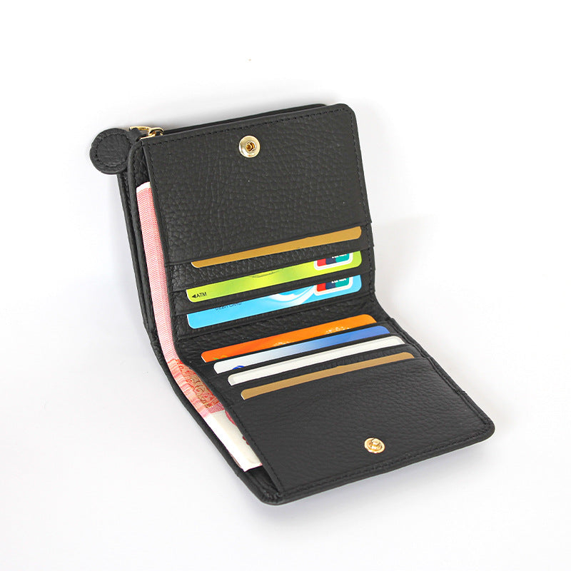 Women's Handmade First Layer Cowhide Mini High Card Holder