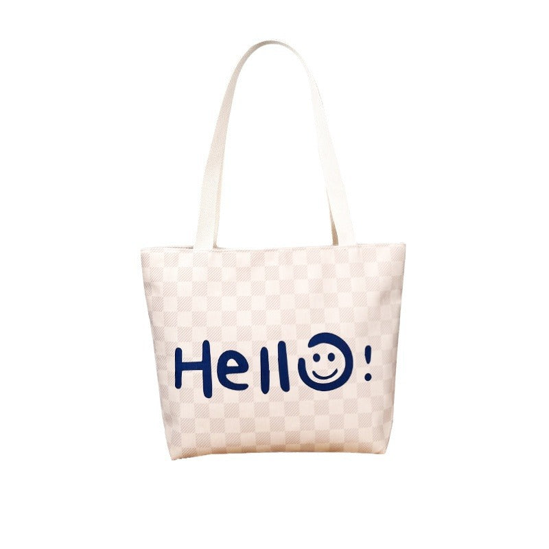 Women's Fashion Simple Letter Canvas Large Capacity Bags