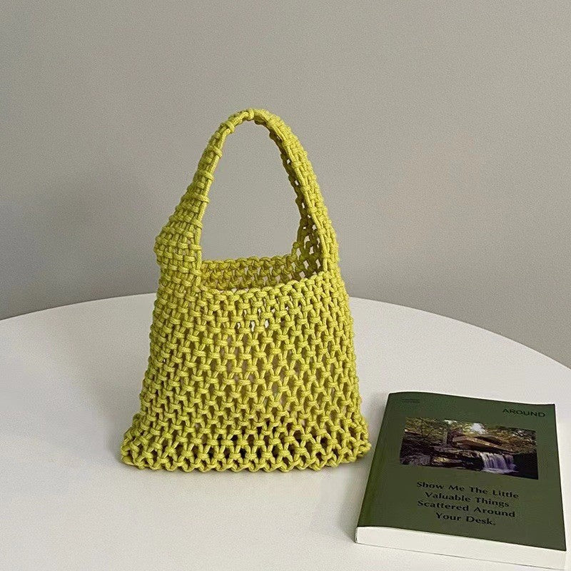 Handmade Woven Cotton String Hollow Style Fresh Bags