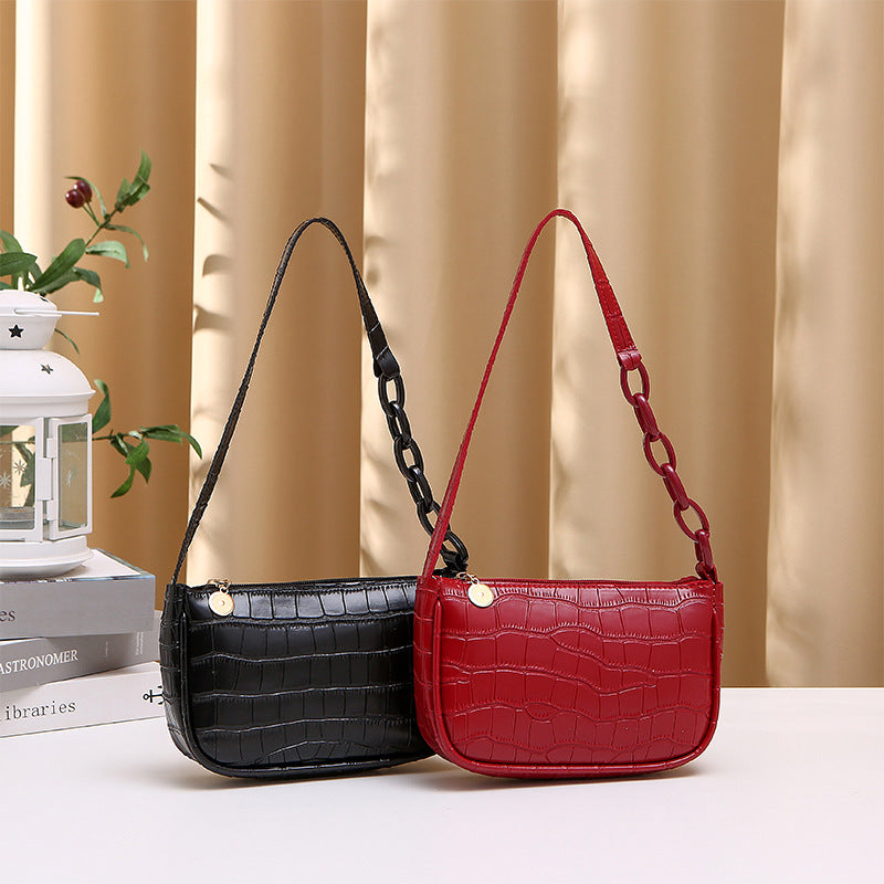 Classic Women's Underarm Crocodile Pattern Fashion Bags