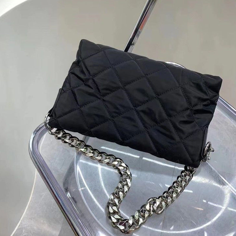 Women's Light Luxury Pleated Rhombus Oxford Fabric Cotton Chain Fashion Women's Messenger Bag