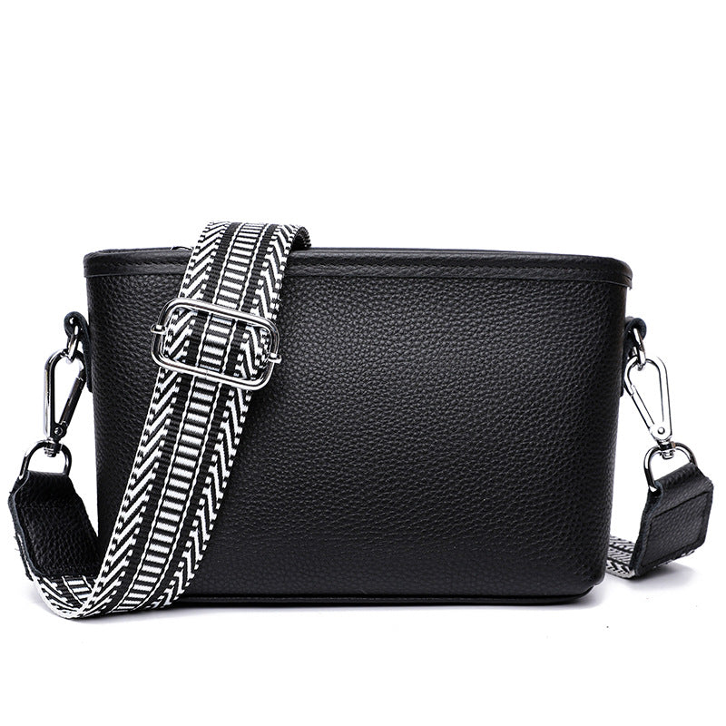 Women's Genuine Leather Wide Strap Cross Body Crossbody Bags