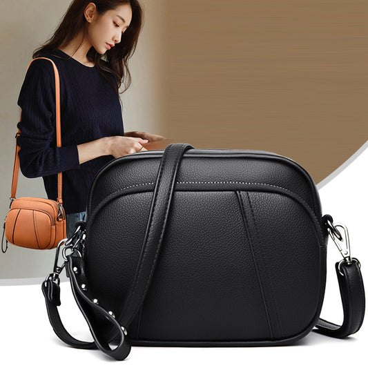Leather Soft Female Fashion Round Large Crossbody Bags