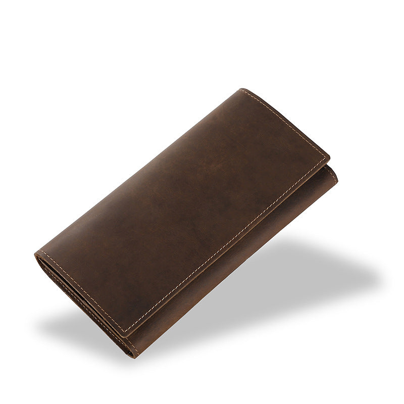 Men's Horse Leather Long Genuine Hand-held Multiple Slots Men's Wallets